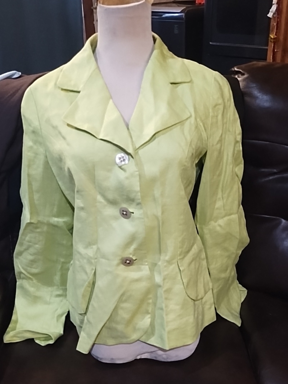 Coldwater Creek Light Green Women’s Tailored Button Jacket